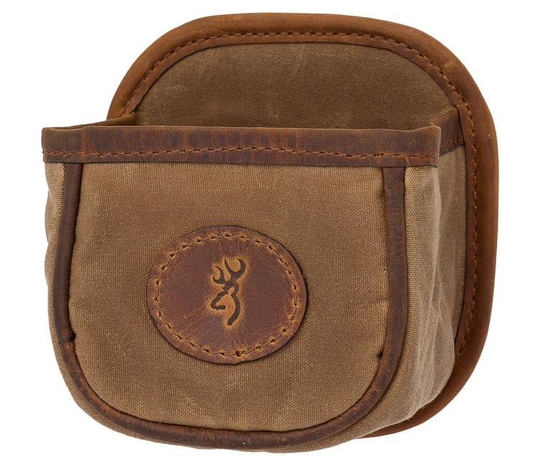 Browning 121040084 Santa Fe Shell Carrier Tan Canvas wLeather Accents  Capacity 1 Box Belt Clip Mount - 121040084