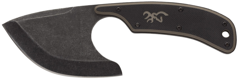Browning 3220323 Cutoff  2.50 Fixed Skinner Plain Black Black Oxide Stonewashed 9Cr14MoV SS Blade BlackTan G10 Handle - 3220323
