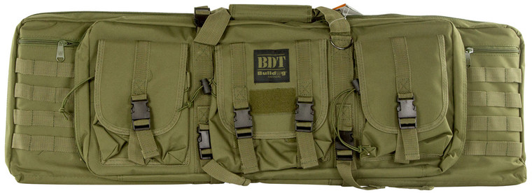 Bulldog BDT4037G BDT Tactical Single Green Nylon 3 Accessory Pockets Deluxe Padded Backstraps Lockable Zippers  Padded - BDT4037G