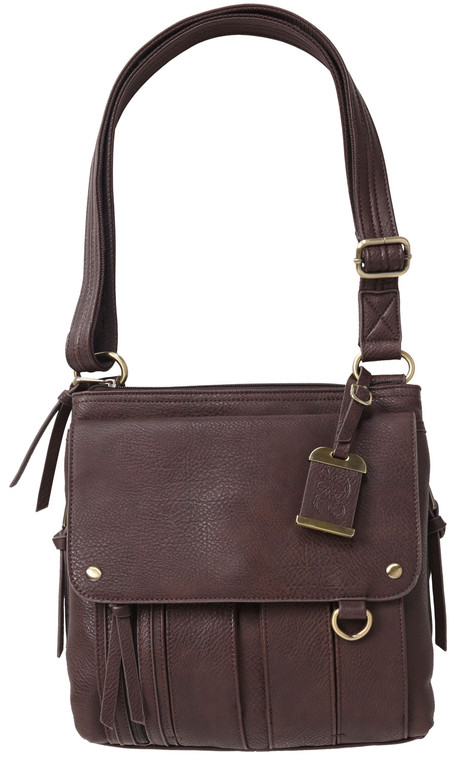 Bulldog BDP035 Cross Body Purse wHolster Brown Leather Most Sm Pistols  Revolvers Ambidextrous Hand - BDP035