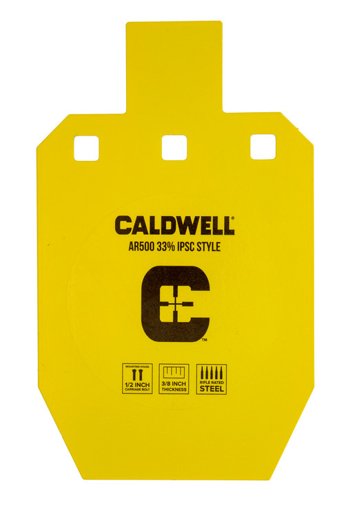 Caldwell 1116697 C  Yellow Powder Coat AR500 Steel 10 L x 6.1 W x 0.4 D 33 Hanging - 1116697
