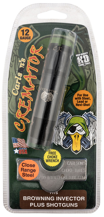 Carlsons Choke Tubes 11623 Cremator Invector Plus Browning 12 Gauge Close Range NonPorted 174 Stainless Steel - 11623