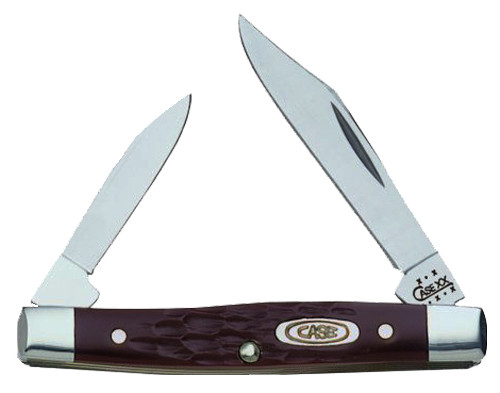 Case 00083 Pen Small 21.47 Folding ClipPen Plain AsGround Stainless Steel Blade Brown Jigged Synthetic Handle - 83