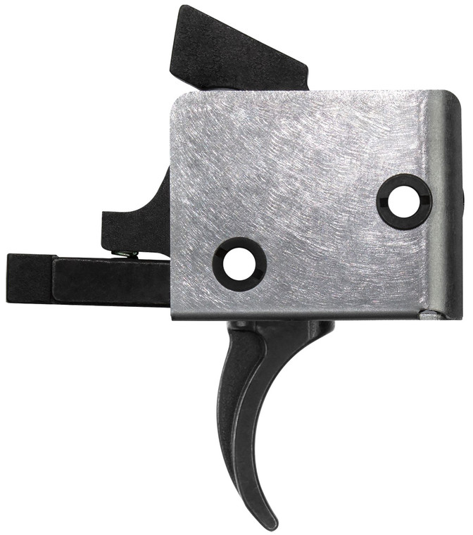 CMC Triggers 91501 DropIn  SingleStage Curved Trigger with 33.50 lbs Draw Weight  BlackSilver Finish for AR15AR10 - 91501