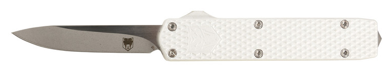 CobraTec Knives MNSILMGEN2DNS Mini Mamba Gen II 2.25 OTF Plain Stonewashed D2 Steel Blade 3.38 Silver Textured Anodized Aluminum Handle Features Glass Breaker Includes Pocket Clip - MNSILMGEN2DNS