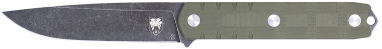 CobraTec Knives CTOWODGDNS Outdoor Warrior 4.50 Fixed Drop Point Plain Stonewashed D2 Steel Blade 4.75 OD Green Textured G10 Scales Handle - CTOWODGDNS