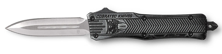 CobraTec Knives SSWCTK1SDAGNS CTK1  Small 2.75 OTF Dagger Plain D2 Steel BladeStonewashed Aluminum Handle Features Glass Breaker Includes Pocket Clip - SSWCTK1SDAGNS