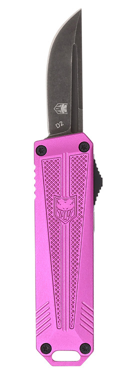 CobraTec Knives CALI929TBPURTNS California 929TB 1.75 OTF Tanto Plain Stonewashed D2 Steel Blade Purple Anodized Aluminum Handle Includes Pocket ClipPouch - CALI929TBPURTNS