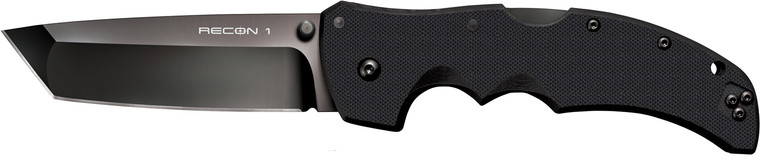 Cold Steel CS27BT Recon 1 4 Folding Tanto Plain DLC Coated American S35VN Blade Black Textured G10 Handle Includes Pocket Clip - CS27BT