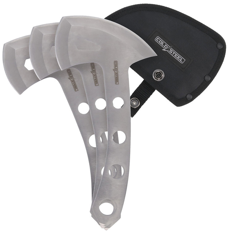 Cold Steel CSTH50AX3PK Throwing Axes  5 Plain 420 Stainless Steel Blade Set of 3 - CSTH50AX3PK