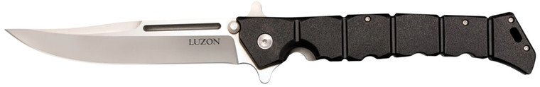 Cold Steel CS20NQX Luzon  Large 6 Folding Plain 8Cr13MoV SS BladeBlack GFN Handle Features Safety Switch Includes Pocket Clip - CS20NQX