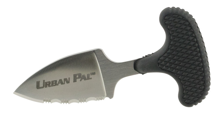 Cold Steel 43LS Urban Pal 1.50 Fixed Serrated Spear Point Japanese AUS8A SS BladeBlack Synthetic Rubber Handle - 43LS