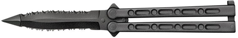 Cold Steel CS92EAA FGX Balisong 5 Folding Part Serrated Black GrivEx Blade  Handle - CS92EAA