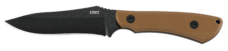 CRKT 2083 Ramadi  4.37 Fixed Plain Black Matte BakedOn Anti Rust SK5 Steel BladeCoyote Textured G10 Handle Includes Sheath - 2083