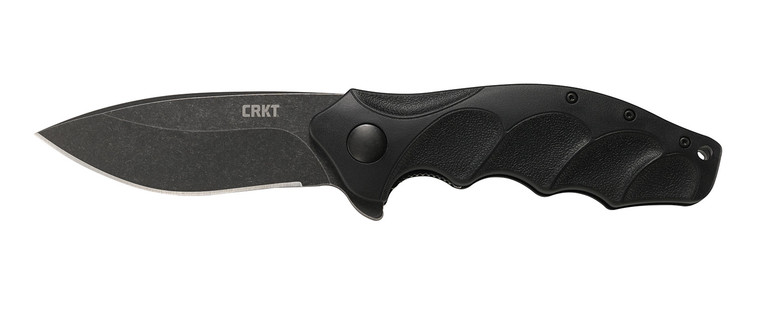 CRKT K221KKP Foresight Assisted 3.53 Folding Modified Drop Point Plain Black Stonewashed 4116 Stainless Steel Blade Black Contoured GRN Handle Includes Pocket Clip - K221KKP