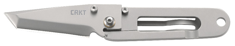 CRKT 5500 K.I.S.S.  2.25 Folding Tanto Plain Bead Blasted 3Cr13MoV SS BladeBead Blasted Stainless Steel Handle Includes Pocket Clip - 5500
