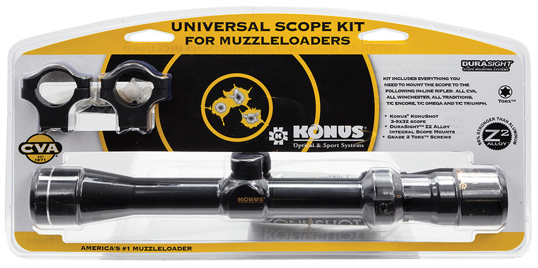 CVA AA2002 Knous KonuShot Muzzleloader Scope Kit Black Matte Black 39x32mm 1 Tube Duplex Reticle - AA2002