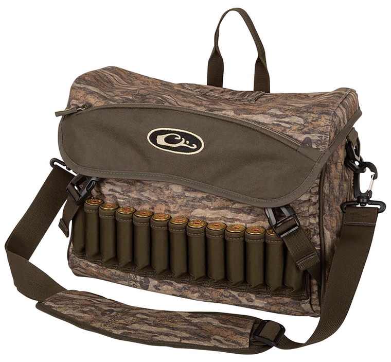 Drake Waterfowl DA1040006 Shoulder Bag 2.0 Mossy Oak Bottomland 6 Storage Pockets Exterior Storage  Shell Loops Choke Tube Sleeves Adj. Shoulder Strap - DA1040006