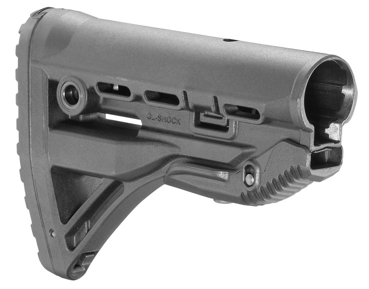 FAB Defense FXGLSHOCK GLShock  Buttstock for M16 M4 wAntiRattle Mechanism Black Polymer - FXGLSHOCK