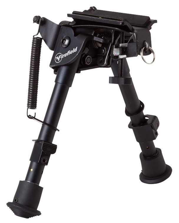 Firefield FF34023 Compact  Bipod 69 Black Aluminum Swivel Stud Attachment or Picatinny Rail Adapter Included - FF34023 Firefield FF34023 Compact  Bipod 69 Black Aluminum Swivel Stud Attachment or Picatinny Rail Adapter Included - FF34023