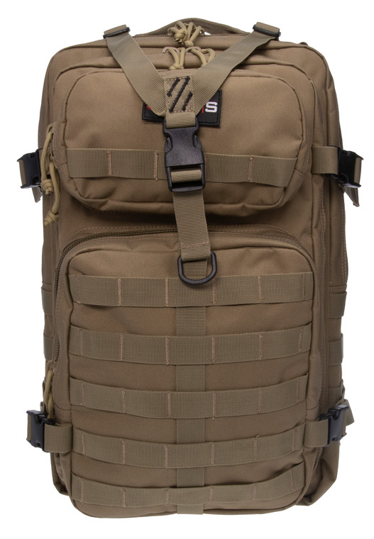GPS Bags T1712BPT Tactical Bugout Tan Polyester w 15 Laptop Sleeve  Retention System for 2 Pistols  Magazines - T1712BPT