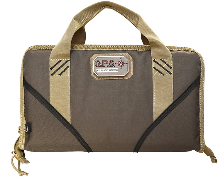 GPS Bags 1485PCMF Memory Foam Pistol Case Large Size w Lockable Zippers Mag Storage Pockets  Black Finish Holds 1 Handgun - 1485PCMF