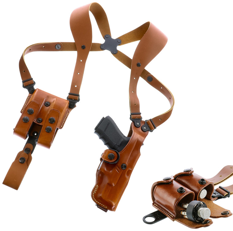 Galco VHS4212 VHS 4.0 Shoulder System Size Fits Chest Up To 56 Tan Leather Harness Fits 1911 Fits 5 Barrel Ambidextrous - VHS4212