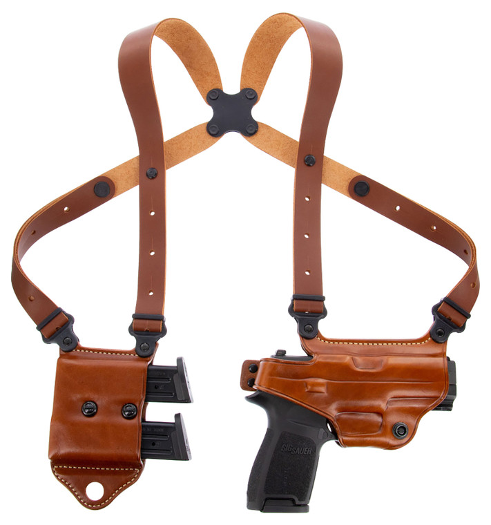 Galco MCII652 Miami Classic II Shoulder System Size Fits Chest Up To 56 Tan Leather Compatible wSW MP ShieldGlock 4343X Right Hand - MCII652