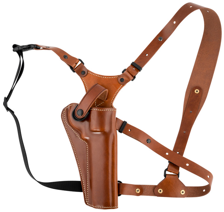 Galco GA128 Great Alaskan  Size Fits Chest Up To 54 Tan Leather ShoulderTorso Strap Fits Ruger GP100 Fits SW L Frame Right Hand - GA128