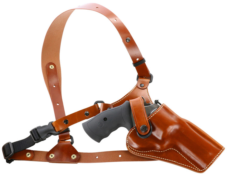 Galco GA170 Great Alaskan Chest Holster Fits Chest Up To 54 Tan Leather ShoulderTorso Strap Fits SW X Frame 500 4 Right Hand - GA170