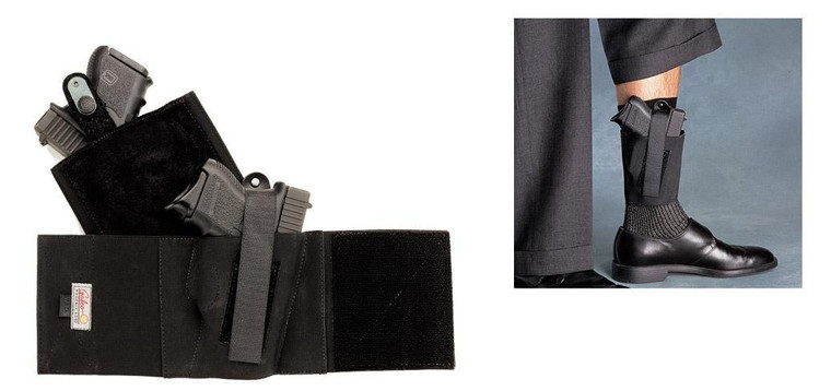 Galco CAB2M Cop Ankle Band Size Medium Black Neoprene Velcro Compatible wSig P365Glock 42Ruger LCP II Right Hand - CAB2M
