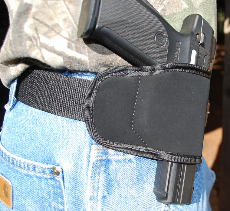 GrovTec US Inc GTHL15099BLK MultiFit  OWB Size 99 Black Suede Belt Loop Fits MedLg SemiAuto Right Hand - GTHL15099BLK