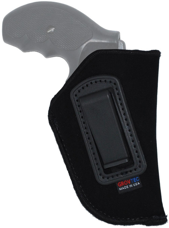 GrovTec US Inc GTHL14101R Inside The Pants  IWB Size 01 Black Suede Belt Clip Fits Med SemiAuto 34 Barrel Right Hand - GTHL14101R