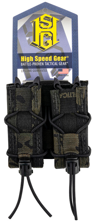 High Speed Gear 13PT12MB TACO Mag Pouch Double MultiCam Black Nylon Belt Belts 2.25 Wide Compatible w Pistol - 13PT12MB