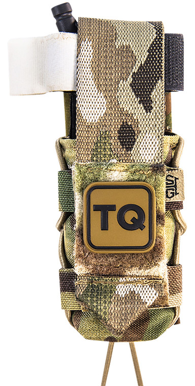 High Speed Gear 11TQ00MC TACO  Tourniquet Pouch MultiCam Nylon with Velcro Closure Fits MOLLE Compatible with Most WindlassStyle Tourniquets Includes TQ Patch - 11TQ00MC