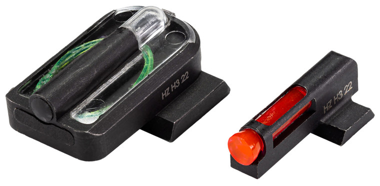 HiViz MPFD21 FastDot  H3 Sight Set for SW MP Red Fiber Optic Front SightGreen Tritium Rear Sight - MPFD21