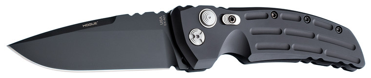 Hogue 34110 EXA01  4 Folding Drop Point Plain Black Cerakote 154CM SS BladeMatte Black wFluted texture Aluminum Handle - 34110 Hogue 34110 EXA01  4 Folding Drop Point Plain Black Cerakote 154CM SS BladeMatte Black wFluted texture Aluminum Handle - 34110