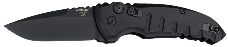 Hogue 24116 A01  2.75 Folding Drop Point Plain Black Cerakote 154CM SS BladeMatte Black Aluminum Handle - 24116 Hogue 24116 A01  2.75 Folding Drop Point Plain Black Cerakote 154CM SS BladeMatte Black Aluminum Handle - 24116