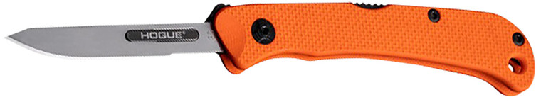 Hogue 35834 Expel  2.50 Folding Scalpel Plain Satin High Carbon Steel Blade Blaze Orange Textured G10 ScalesSS Handle - 35834