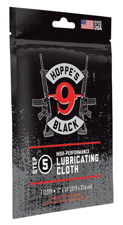 Hoppes HBLC Black Lube Cloth Treated with Hoppes Black Oil   11 x 14 Resealable Bag - HBLC
