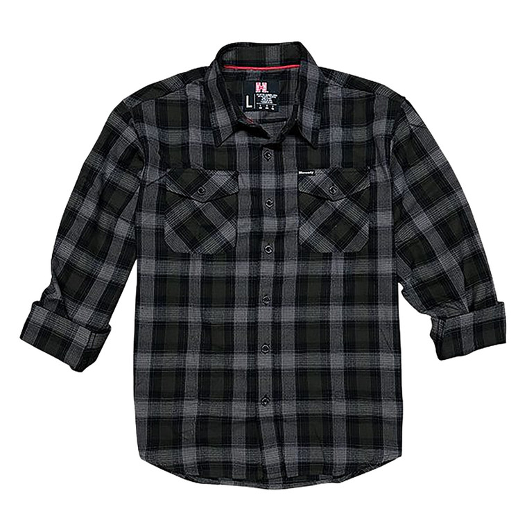 Hornady Gear 32213 Flannel Shirt  Large OliveBlackGray  CottonPolyester Relaxed Fit Button Up - 32213