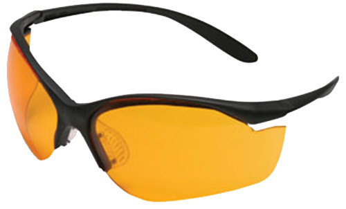 Howard Leight R01537 Uvex Vapor II Shooting Glasses Adult Orange Lens AntiFog Polycarbonate Black Frame - R01537