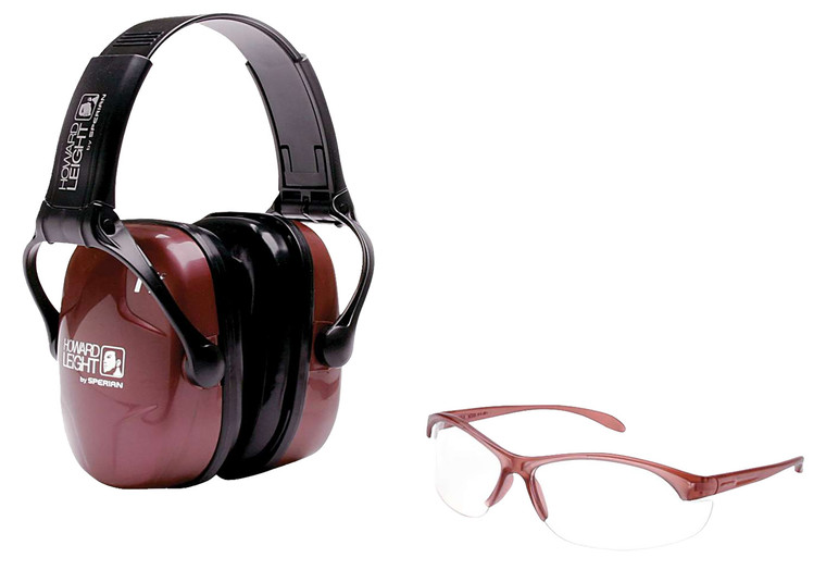 Howard Leight R01727 Womans Shooting Safety Combo 25 dB Over the Head Dusty RoseBlack Women - R01727