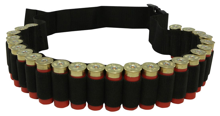 Hunters Specialties 00680 Shotgun Shell Belt  25rd Capacity Black Nylon - 680