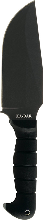 KaBar 1278 Warthog Heavy Duty 6.75 Fixed Clip Point Plain Black SK5 High Carbon Blade TPR Black Handle - 1278
