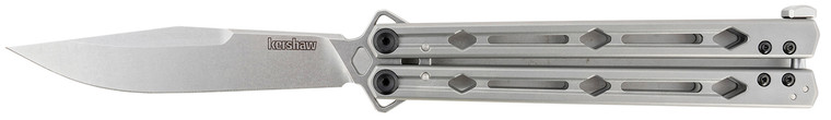 Kershaw 5150 Lucha  4.60 Butterfly Drop Point Plain Stonewashed 14C28N Steel Blade Bead Blasted Stainless Steel Handle - 5150