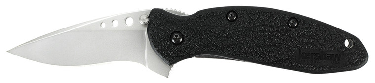 Kershaw 1620 Scallion  2.40 Folding Flipper Plain Bead Blasted 420HC SS Blade Black GlassFilled Nylon Handle Includes Pocket Clip - 1620