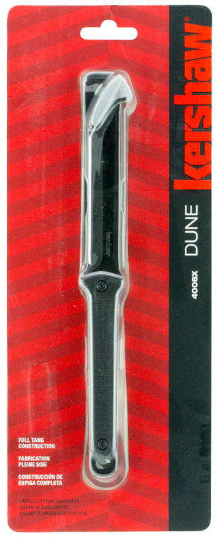 Kershaw 4008X Dune  3.80 Fixed American Tanto Plain Black Oxide 3Cr13MoV SS Blade Black GlassFilled Nylon Handle Includes LanyardSheath - 4008X