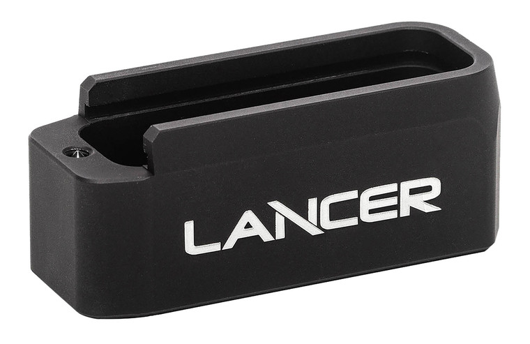 Lancer EXTBP06BLK L5AWM Magazine Base Pad Extended 6rd Compatible w Lancer L5 Advance Warfighter Magazine Black Aluminum - EXTBP06BLK