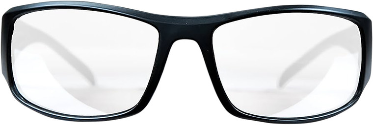 MP Accessories 110168 Thunderbolt Shooting Glasses Full Size Clear Mirror Lens Black Frame - 110168